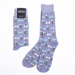 Men's Lilac Milkshake Print Fun Novelty Crew Sock
